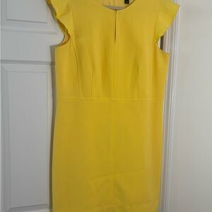 Ann Taylor Yellow Cap-Sleeve Sheath Dress
